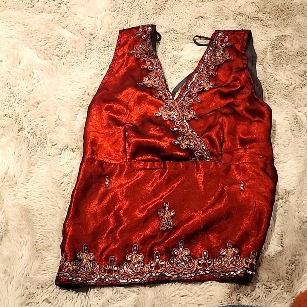 Ruby Red Wrap Top